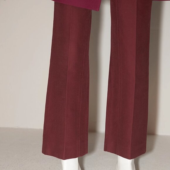 CHICJOC Burgundy Tailored Cotton Pants – Size 38 - Picture 14 of 16